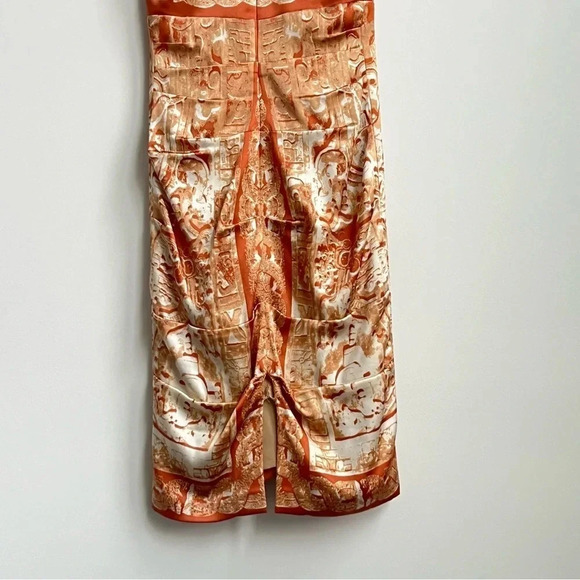 Nicole Miller Bodycon Ruched Dress Silk Baroque Vintage 90's Greek Goddess SZ 0 - Picture 15 of 16